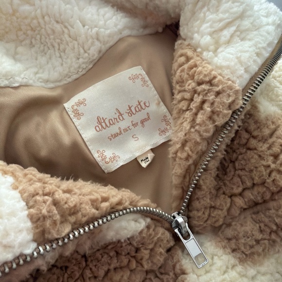 Altar'd State Cream and Tan Sherpa Jacket - Picture 3 of 3
